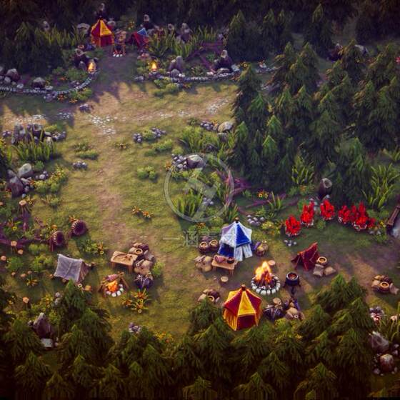 Unity Top down Fantasy Forest Hdrp 1.2 Overhead View Forest Vegetation Scene Model