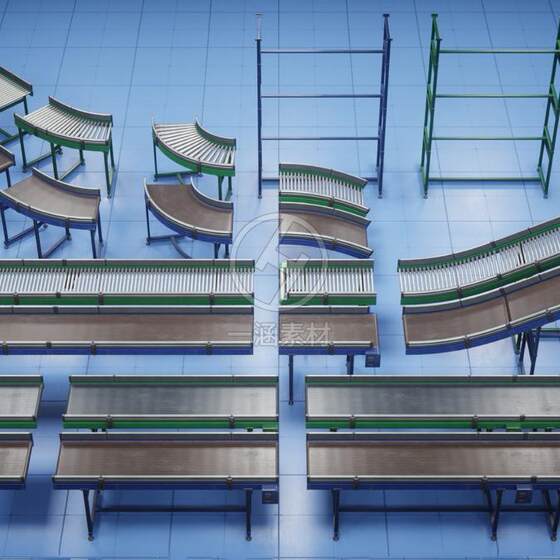 Unity3D Factory Warehouse Industrial Machinery Equipment Components Tool Models Forklift Conveyor Belt Factory