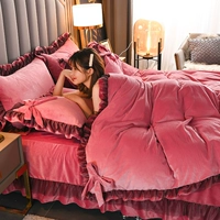 Зимний коралловый комплект, фланелевый двусторонний детский пододеяльник, 4 предмета, увеличенная толщина