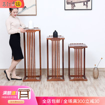 Red wood furniture antique flower pear wood living room minimalist flower shelf solid wood Chinese style shelving shelf bonsai rack