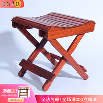 Sutin Red Wood Bench Red Flowers Pear Folded Matzal Bench Wood Portable Solid Wood Bench Fishing camping Special stool