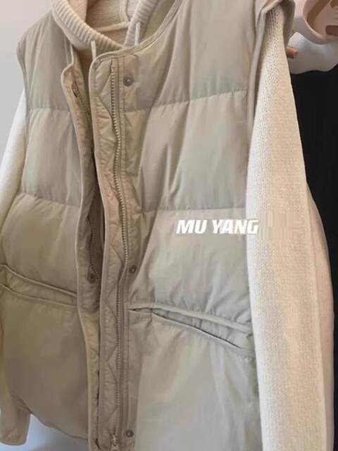 Large size fat mm300Jin Jin is equal to 0.5kg loose solid color vest warm vest fashion simple outer wear cotton sleeveless jacket ins
