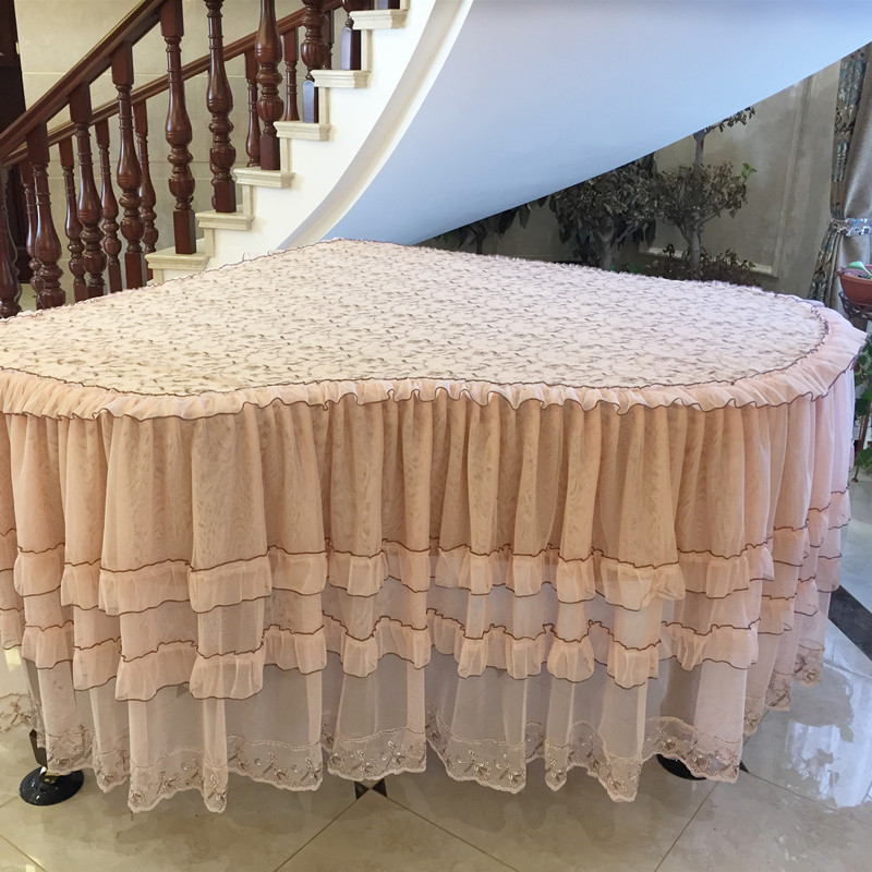 QiYan pastoral cotton-embossed lace grand piano cover piano protection cover dust cover piano cover cloth need to be customized