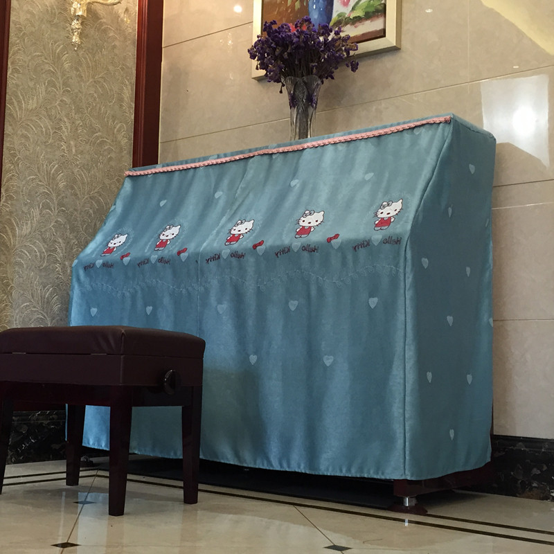 Qiyan Japanese fabric cartoon Hello piano full cover piano cover piano cover piano dust cover