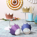 Корона бумажная чашка торт золотой кекс декоративная бумага поддержка тематическая вечеринка десерт украшения