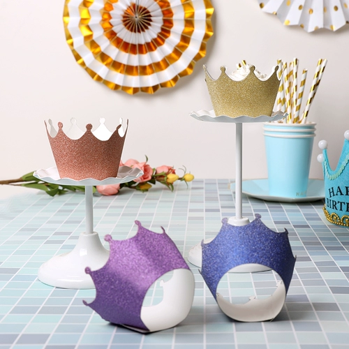 Корона бумажная чашка торт золотой кекс декоративная бумага поддержка тематическая вечеринка десерт украшения