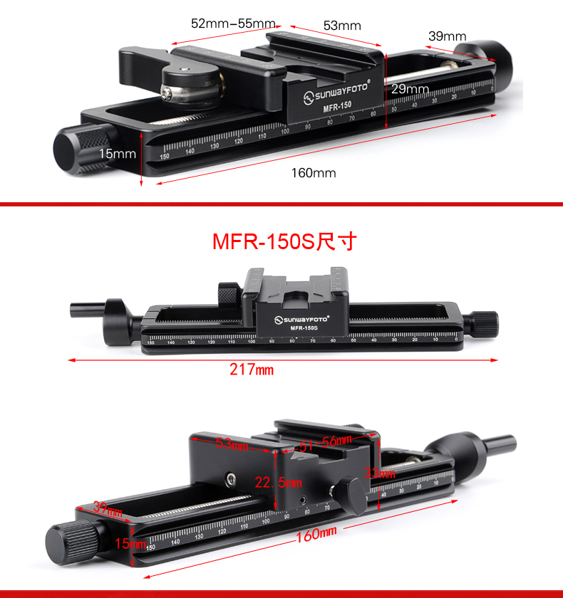 SUNWAYFOTO 晟 崴 Máy ảnh DSLR micro đơn chụp ảnh macro trượt ray mini MFR-150 MFR-150S - Phụ kiện máy ảnh DSLR / đơn benro t660ex