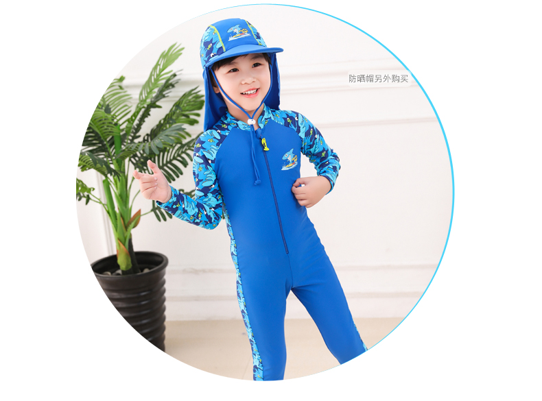 Quần áo chống nắng cho bé trai Sakura childrens quần dài tay một mảnh quần bơi cho học sinh lướt quần áo nam lớn - Bộ đồ bơi của Kid áo tắm trẻ em