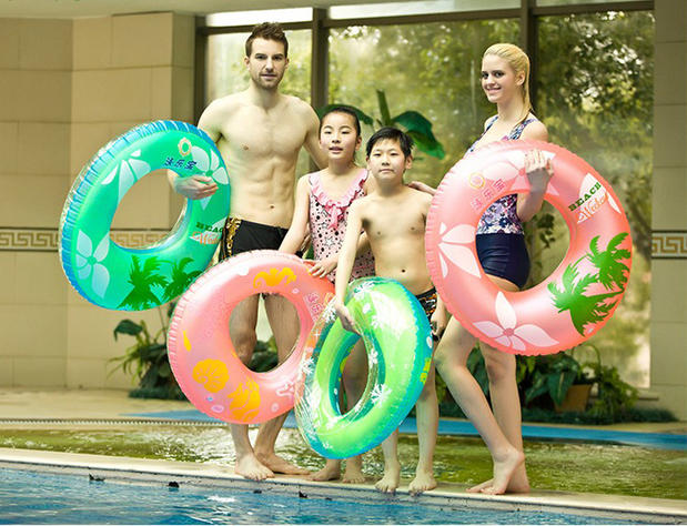 Vòng bơi lập dị Lebao vòng đôi bóng bay dày trẻ em bơi vòng nam và nữ học dụng cụ bơi intex phao