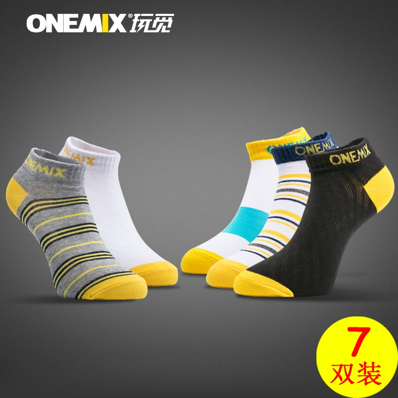 onemix play find 7 đôi tình nhân vớ bông ống ngắn bông tinh khiết của đàn ông vớ thuyền mỏng phần thoáng khí vớ thể thao nữ khử mùi - Vớ thể thao