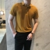 Capricorn nam POLO áo sơ mi nam tay ngắn Hàn Quốc màu rắn ve áo Slim mùa hè áo sơ mi nửa tay - Polo áo thun nam có cổ Polo
