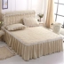 Bedspread giường váy một mảnh rắn trượt bông xù ren 1.2 / 1.5m1.8 m giường bảo vệ - Váy Petti Váy Petti