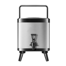 Leshi stainless steel milk tea insulated bucket soy milk bucket commercial large capacity 10 liter double layer cold hot water bucket milk tea shop