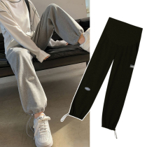 Netizen pregnant women's pants wearing pure cotton recreational belly trousers outside spring and autumn