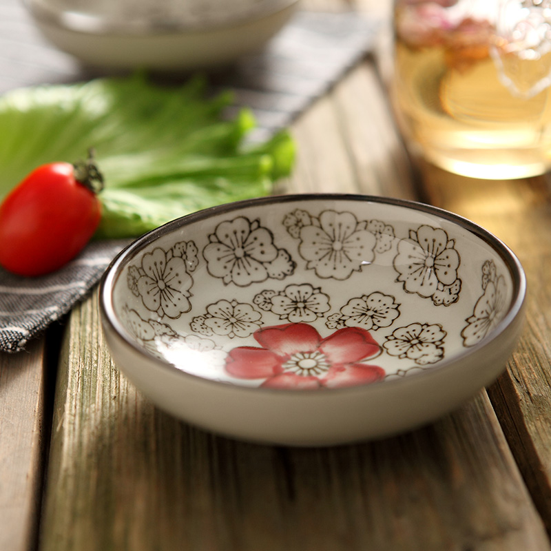 Jingdezhen Japanese ceramic dishes and wind round flavour sauce dish dish dish of soy sauce dish of vinegar sauce dish of mustard
