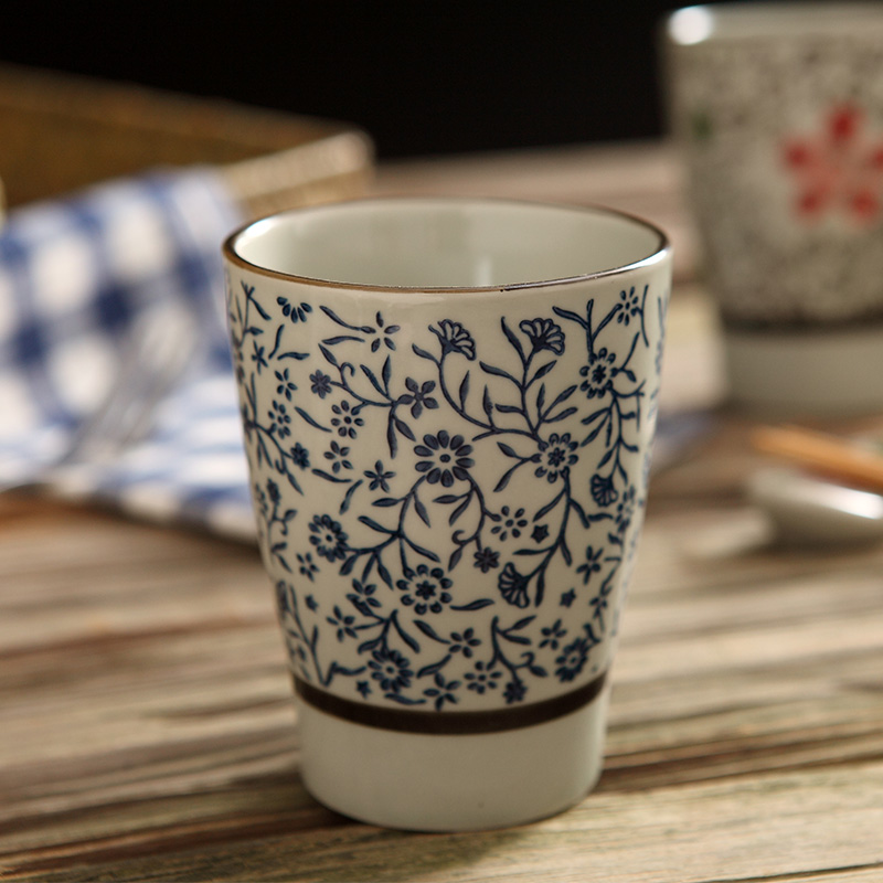 Japanese and wind ceramic keller cup with a cup of creative mugs hand - made contracted a cup of milk cup cup