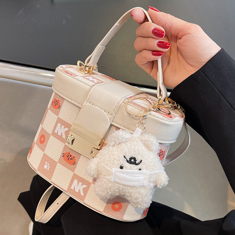 Net Red Ocean Pie Bag Women 2021 Autumn Winter New Japan-South Korea Checkered Bucket Bag Fashion Casual Single Shoulder Bag