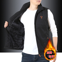 Vertical Collar Gush Waistcoat Mens Autumn Winter Vest Jacket Thickened Casual Mid-Aged Warm Outside Wearing Kan Shoulder