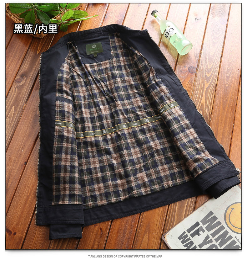 Cotton kinh doanh bình thường của nam giới áo khoác mùa xuân và mùa thu thanh niên lỏng mùa xuân và mùa thu của nam giới 2018 new ve áo áo khoác nam