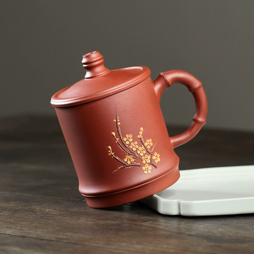 [Чанг Тао] Yixing Zisha Cup Original Mine Pure Cup Cup Cup Cup Red Leather Dragon Bamboo Festival Plum Blosm Cup 430CC