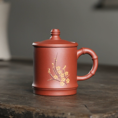 [Чанг Тао] Yixing Zisha Cup Original Mine Pure Cup Cup Cup Cup Red Leather Dragon Bamboo Festival Plum Blosm Cup 430CC