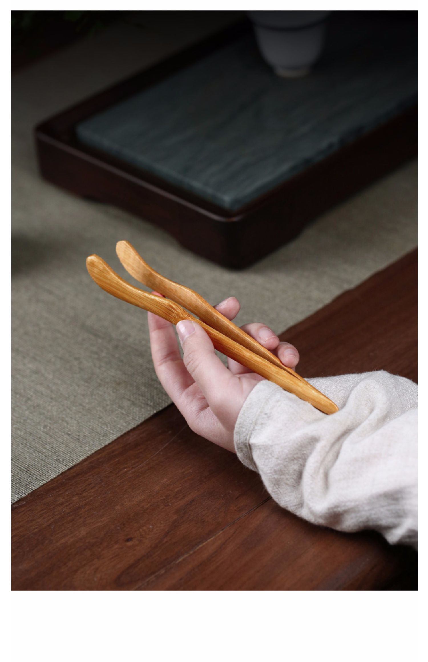 [Changtao] Bộ ấm trà Kungfu Yi Zisha Bộ phụ kiện thực tế Người giữ trà tre Hazelnut Giá đơn - Trà sứ ấm chén uống trà