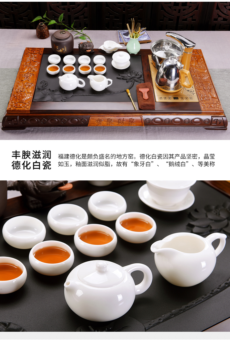 Beauty cabinet home tea tray ebony wood sharply violet arenaceous stone tea machine automatic kung fu tea set suits for the sitting room is contracted