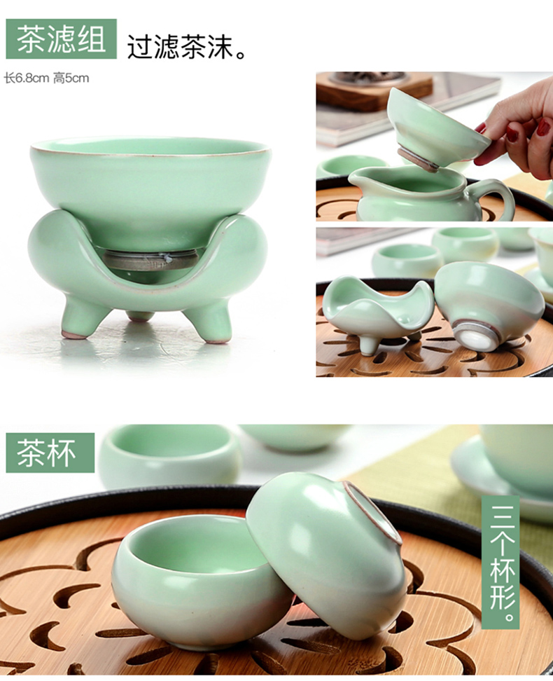 The cabinet kung fu tea set to open The slice your up of a complete set of ceramic tea tureen household suit tea cups to wash The teapot