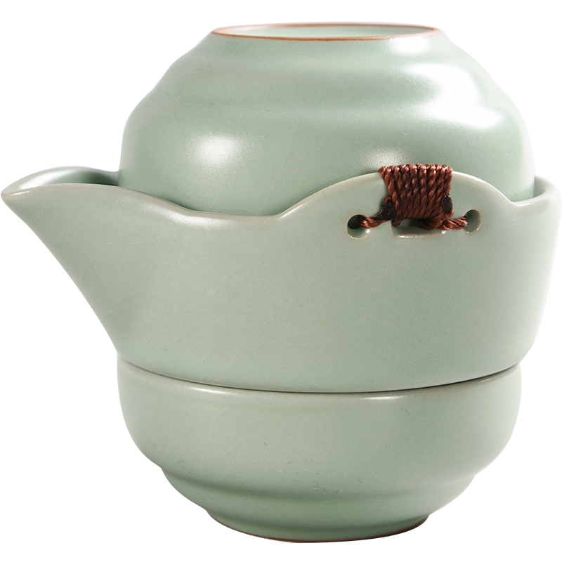 Beauty cabinet your up crack cup a pot of two cup of household ceramic cups portable travel kung fu tea set the teapot