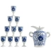 Meige Blue and White Gốm High Wine Glass Wine Wine Wine Wine Set Set Bán buôn hộ gia đình Trung Quốc - Rượu vang Rượu vang