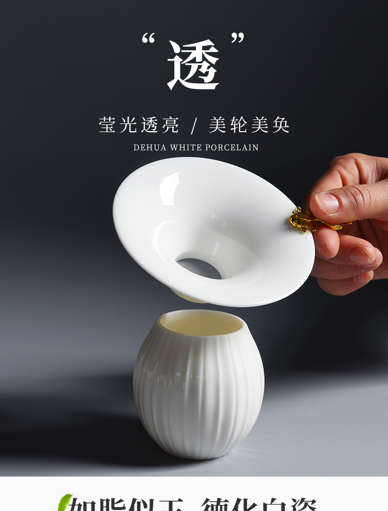 Beauty cabinet contracted dehua takadama white porcelain tea filters filter kung fu tea tea tea tea) spare parts