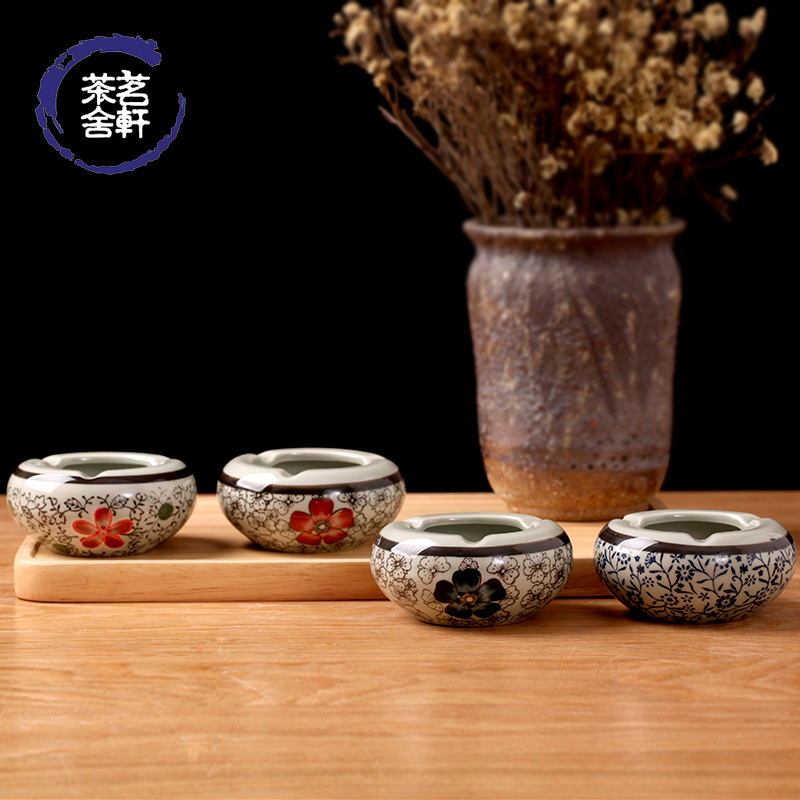 Japanese under the glaze color creative archaize ceramic ashtray ashtray restoring ancient ways