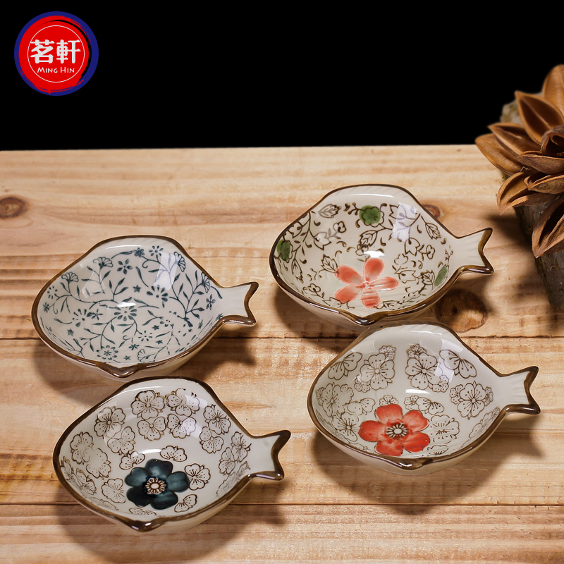 Fashion creative little dish plate ceramic Japanese Korean express little fish sauce dish vinegar dish of soy sauce flavor dishes