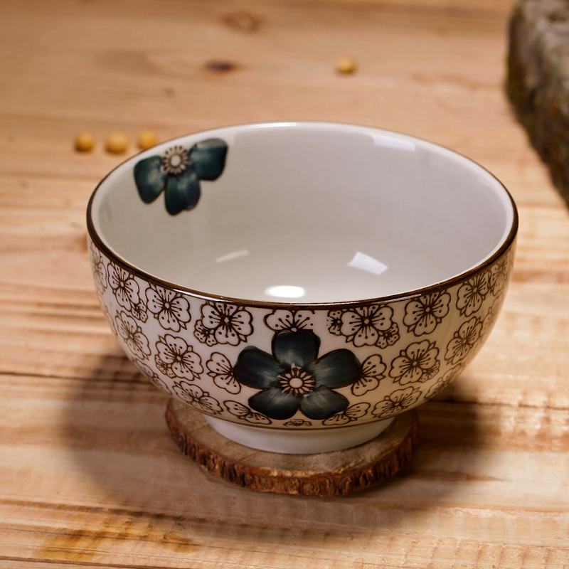 Always suit jingdezhen Japanese ceramics tableware creative move under the glaze coloured rice Bowl soup Bowl