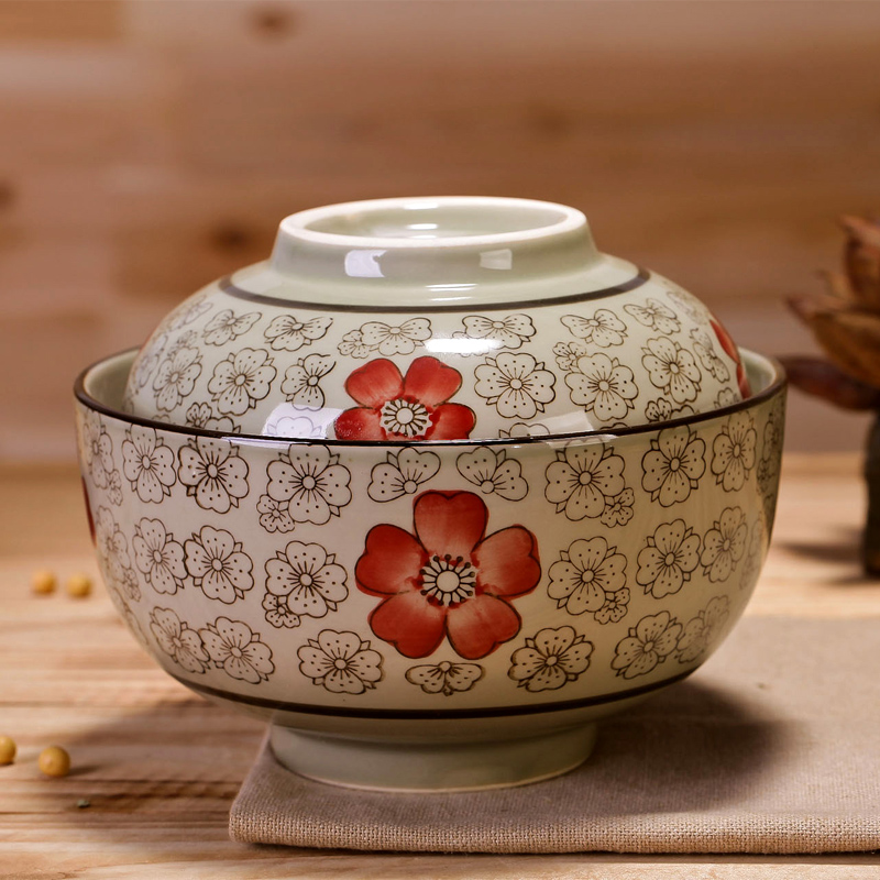 Japanese under the glaze color hand - made ceramic large 6.5 inch tureen soup bowl steaming bowl mercifully rainbow such as bowl with tureen home for dinner