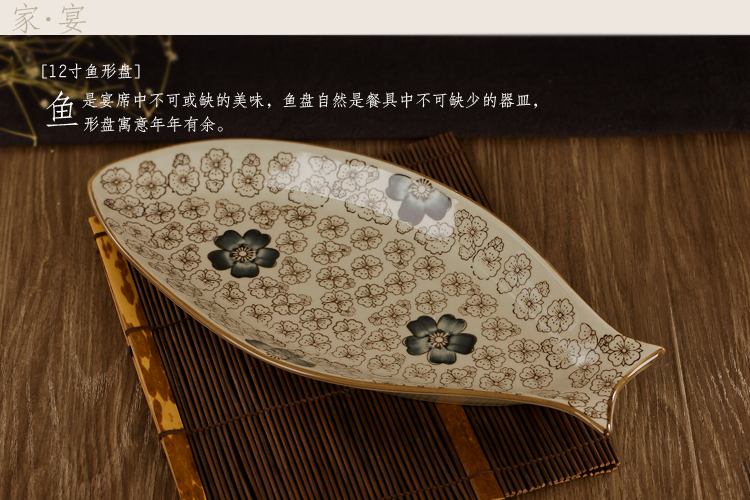 Jingdezhen chinaware plate dishes tableware suit Japanese under the glaze color hand - made bowl dish home outfit combinations
