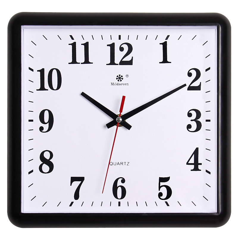 Watch wall clock Living room fashion simple clock mute rectangular household personality quartz clock hanging watch hanging on the wall