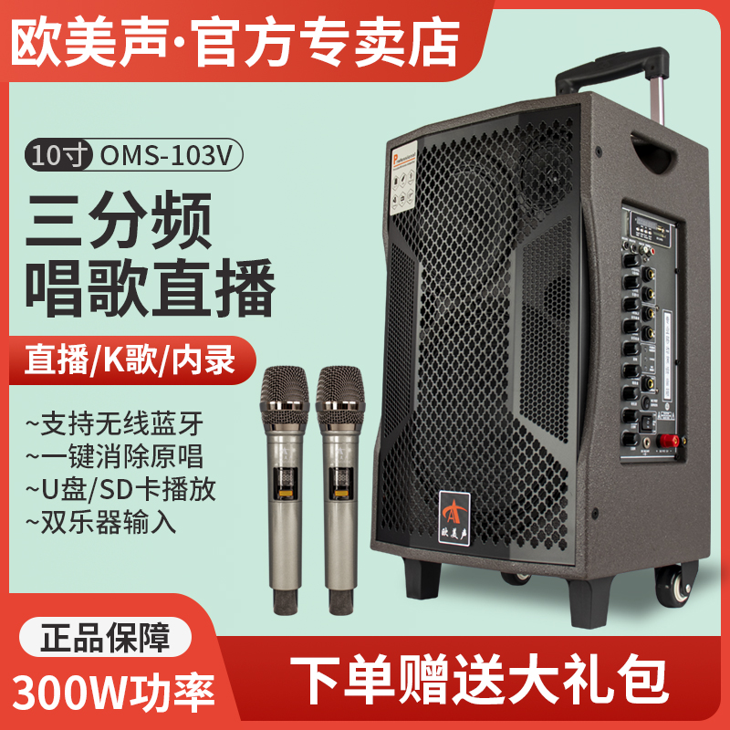 European and American Sound 103V Professional Outdoor Sound Square Dance High Power Lalever Sound speaker portable heavy bass 10 inch