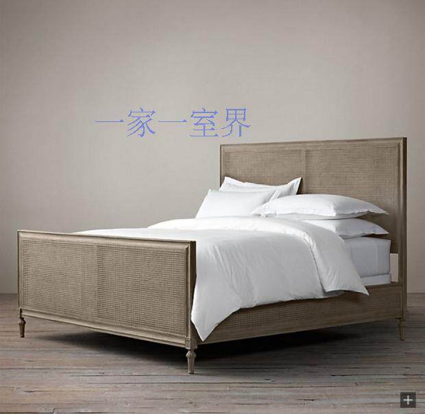 Retro Modern American Countryside Vine Art Bed Method Style Making Old Double Bed Solid Wood Bunk Bed 1 8 m Original Design-Taobao