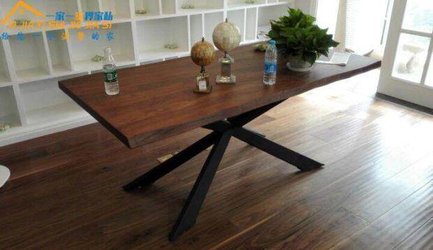 Nordic Black Walnuts Solid Wood Table North American Western Dining Table Bench Minima Wave Rectangular Dining Table Customisation