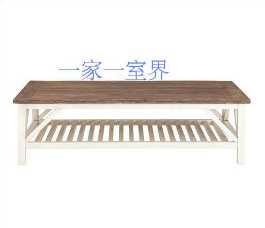 Antique, new, old, wood, rustic, Shanghai furniture, American coffee table, living room, solid wood coffee table, square tea