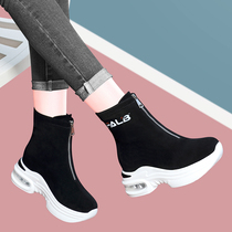 Socks Shoes Women 2022 Spring Fall New 100 Hitch Tennis Red Shoes Children Inner Heightening Elastic High Help Sports Socks Boots