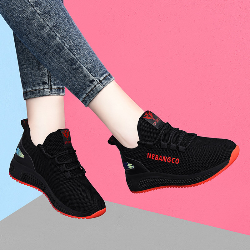 Women's shoes 2021 new sports shoes inner height increase women's all-match women's spring and autumn travel leisure running shoes light and thin