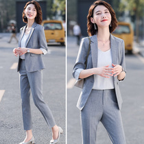 Suit suit women 2021 spring and summer new Korean version of foreign fame little fashion fashion temperament professional attire two-piece set
