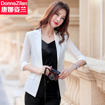 White small blazer women Summer thin 2021 New Korean version of temperament small man chiffon professional suit suit suit