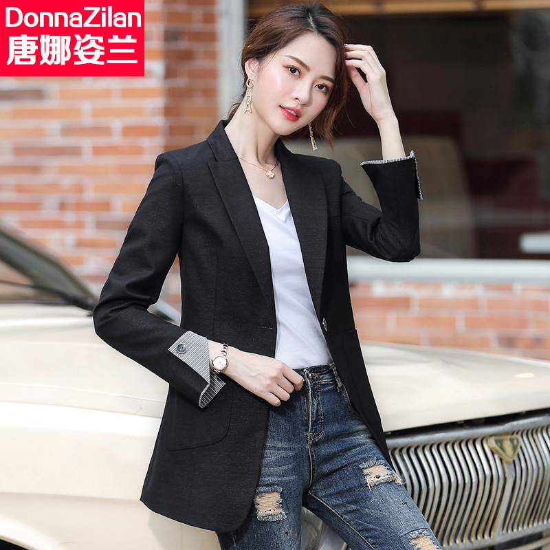 Middle and long small suit coat female Spring and Autumn new Han version of the temperament of English Wind Leisure Network Red Suit Costume