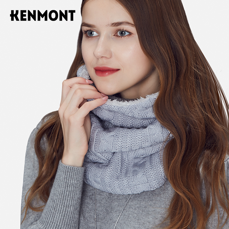 Ms. Carmon plush neck autumn and winter new knitting hat outdoor cycling plus scarf warm cover cap