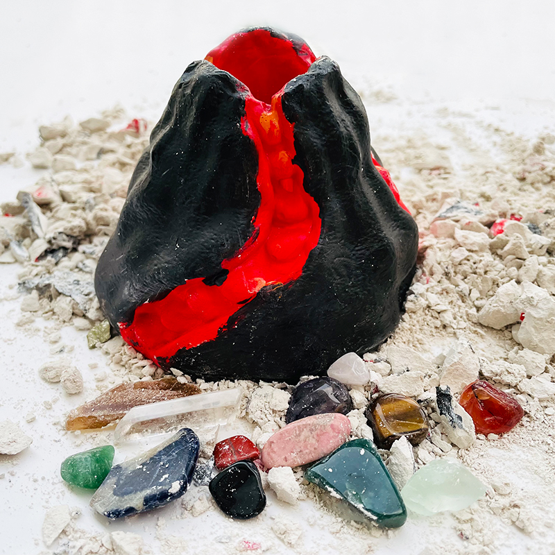 Volcano eruption children mine toys crystal archaeological excavation gems natural boys and girls net red mining treasure hunt