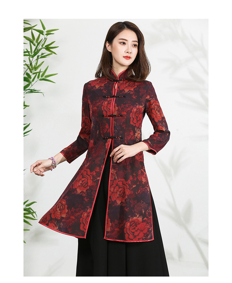 Áo lụa lụa lụa cổ áo lụa cổ áo lụa đám mây kích thước lớn áo khoác nữ lỏng lẻo - Trench Coat áo khoác mùa đông nữ