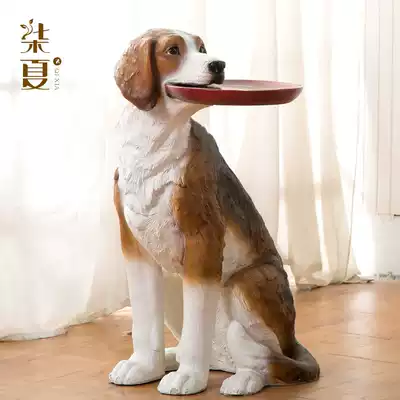 Simulation Dog Tray ornaments fortune craft gifts decoration home animals floor furnishings living room light luxury creative decorations